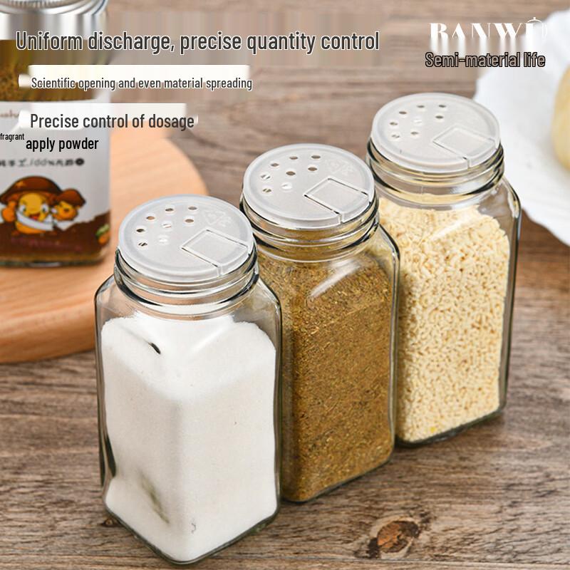 Transparent Glass Spice Shaker Bottle