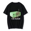 HOT SALE I Eat Drywall T-shirt Funny Cute Cat Emoji Graphic T-shirt Men Women Clothing Casual Oversized T-shirt Street Wear