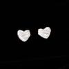 Heart-shaped Ball Earrings with Cracking Diagonal Engraving Mini Earrings