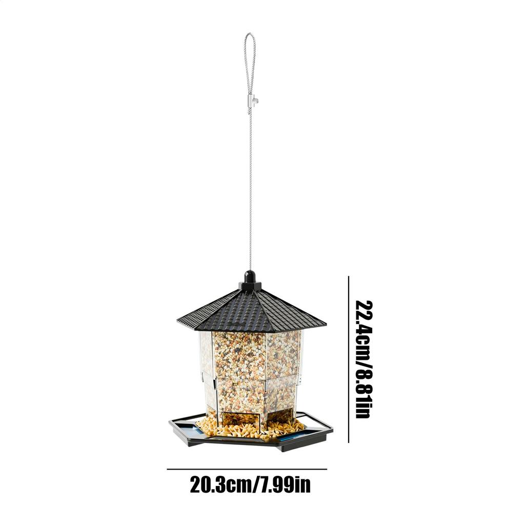 Large Bird Feeders For Outdoors Hangable Squirrel Proof Food Dispenser Squirrel Proof Wild Bird Feeders With Perch Tray For