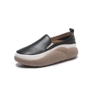 Damenschuhe Neue Plateau-Flats Loafer 2026 Herbst Frühling Trend Sport PU-Leder Laufschuhe Runde Spitze Mujer Zapatos