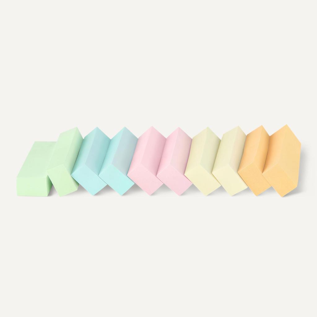 Amazon Basics Sticky Extra Strong 50 X 100 Sheets X 10 Pastel Colors Notes, Rectangular, Adhesive, 15mm, Pads,