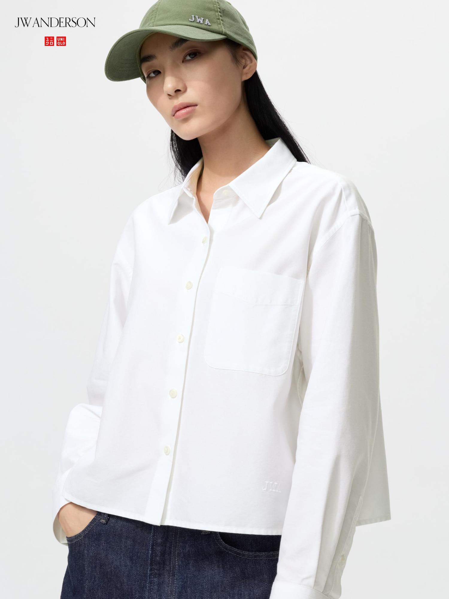 Uniqlo Япония Оксфордская рубашка 00 WHITE/XS