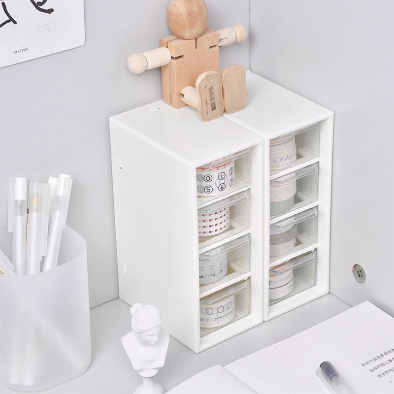 Student Dorm Dustproof Grid Storage Box - Desk Organizer for Stationery, Jewelry, and Ornaments