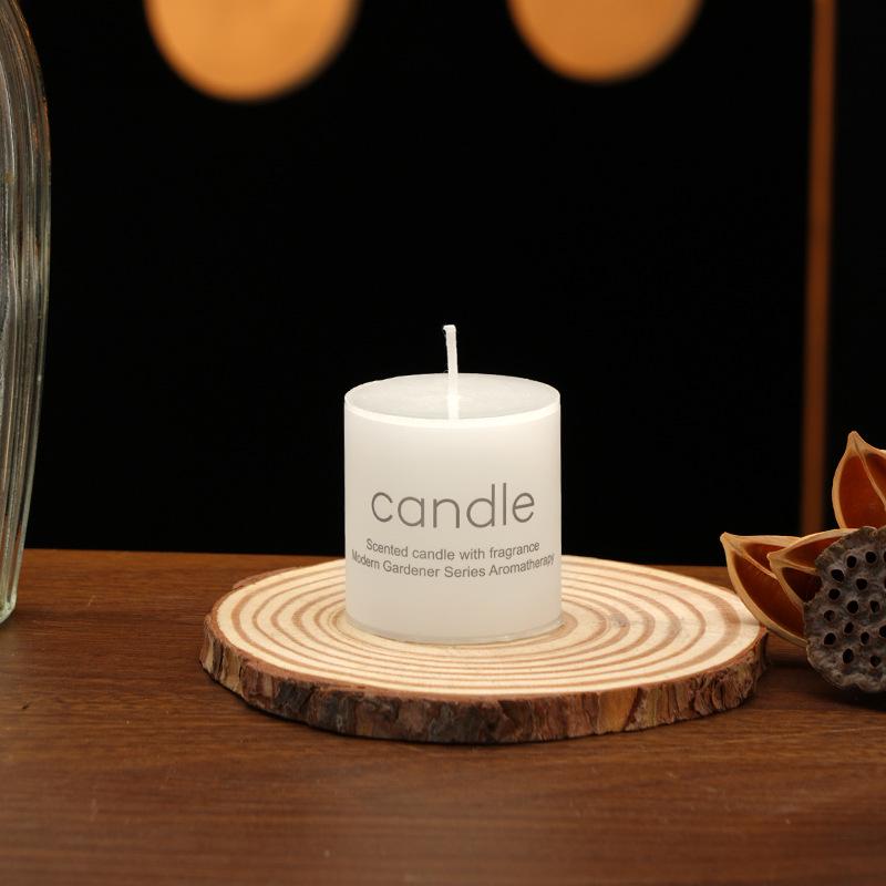 Ivory White Large Round Pillar Scented Candles for Romantic Wedding and Hotel Décor
