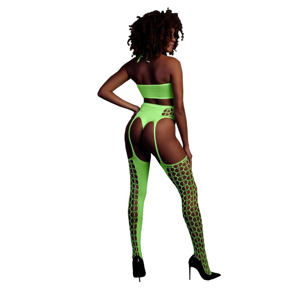 Two-piece bodysuit with crop top and stockings XS/L Ouch! by shots