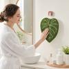 Kitchen Hanging Hand Towel Leaf Shape Towel, Soft Absorbent with Loop, Quick Dry Cute Maple Ginkgo Design for Bathroom Drying Loop