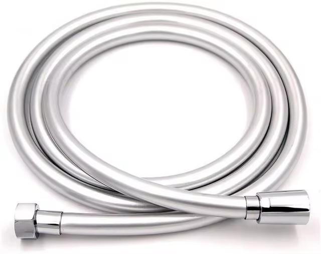 1.5/2.0/3.0/4.0M PVC High Pressure Silver & Black Smooth Shower Hose For Bath Handheld Head Flexible 360° Rotation