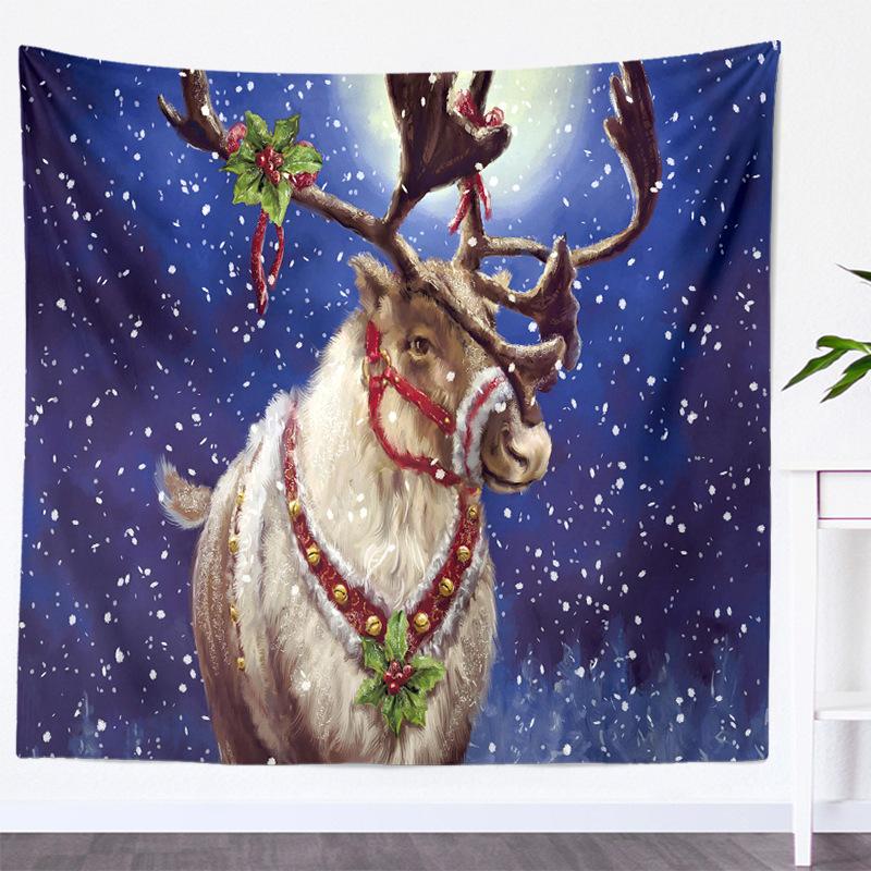 Home Decoration New Year's Eve Party Christmas Print Tapestry Background Suitable for Wall Decor Backdrop Fabric Tapiz Navideño