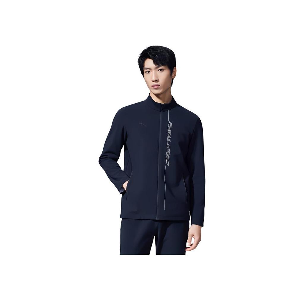 Anta Sport-Strickjacke mit Letter-Logo-Print und Stehkragen für Herren, Jacken, Schwarz 152317701-3