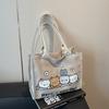 Cartoon printed bag women's new versatile student canvas bag large-capacity shoulder tote bag