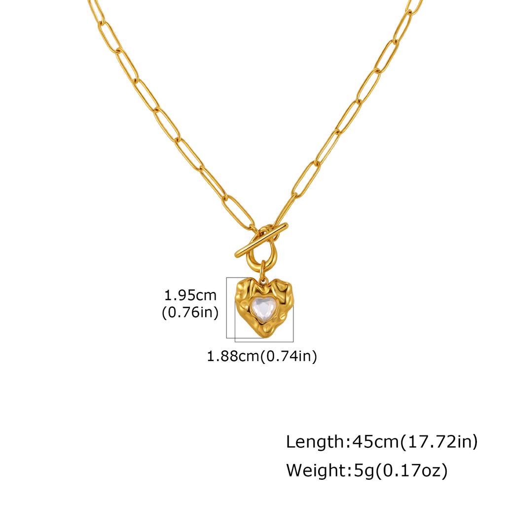 Trendy Chic Shell Conch Strawberry Heart Pendant Stainless Steel OT Buckle Square Chain Necklace for Women Jewelry Gifts