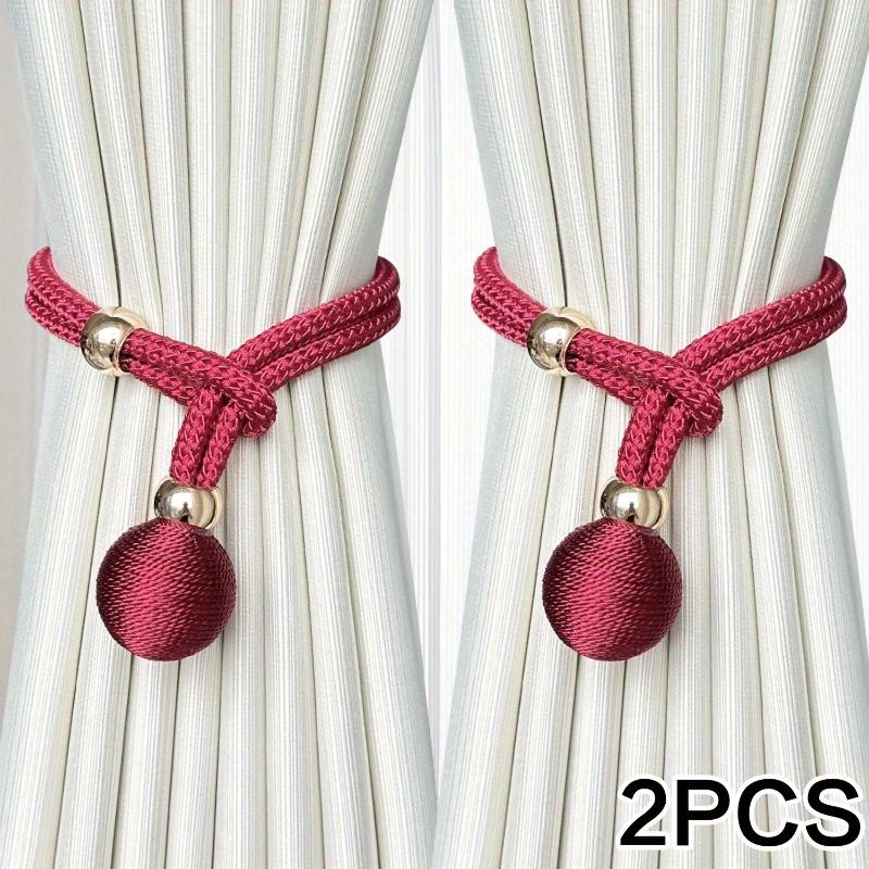 2Pcs Adjustable French Ball Curtain Tiebacks, Convenient Draped Tiebacks Decorative Curtain Fixer Curtain Tiebacks