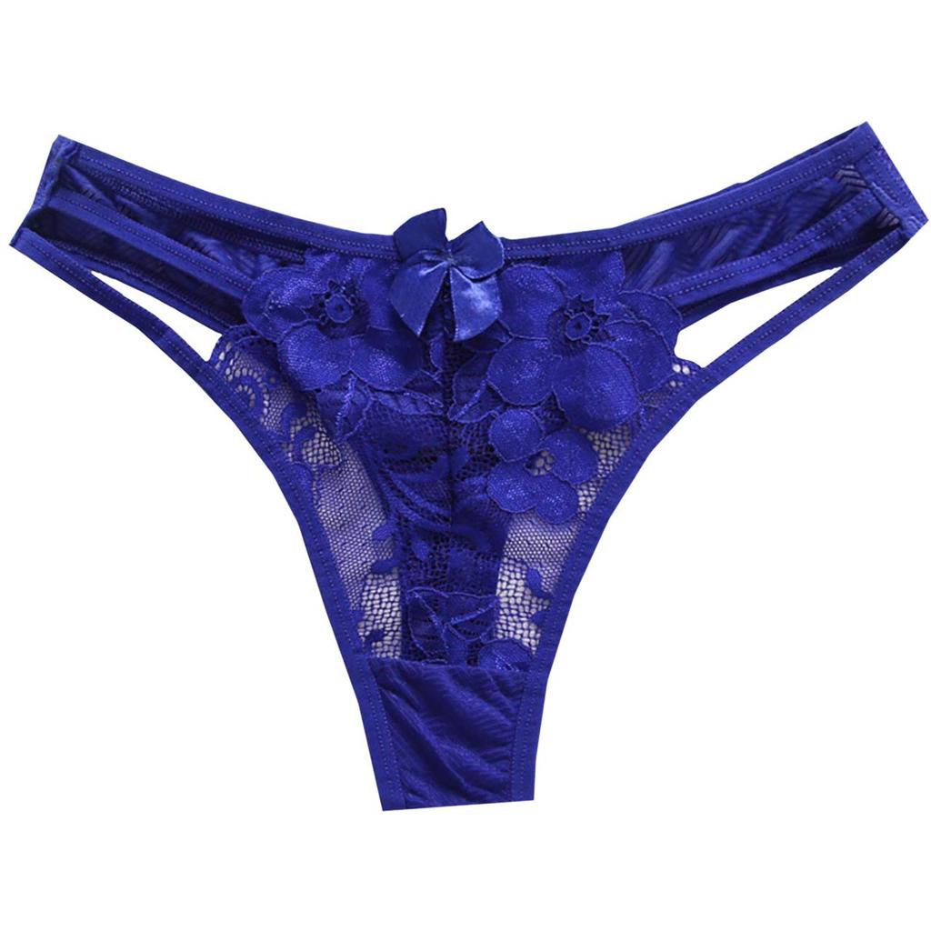 BUZZxSELECTION Sexy TV090 Women's T-Back Panties, See-Through Lingerie, (03 Blue)