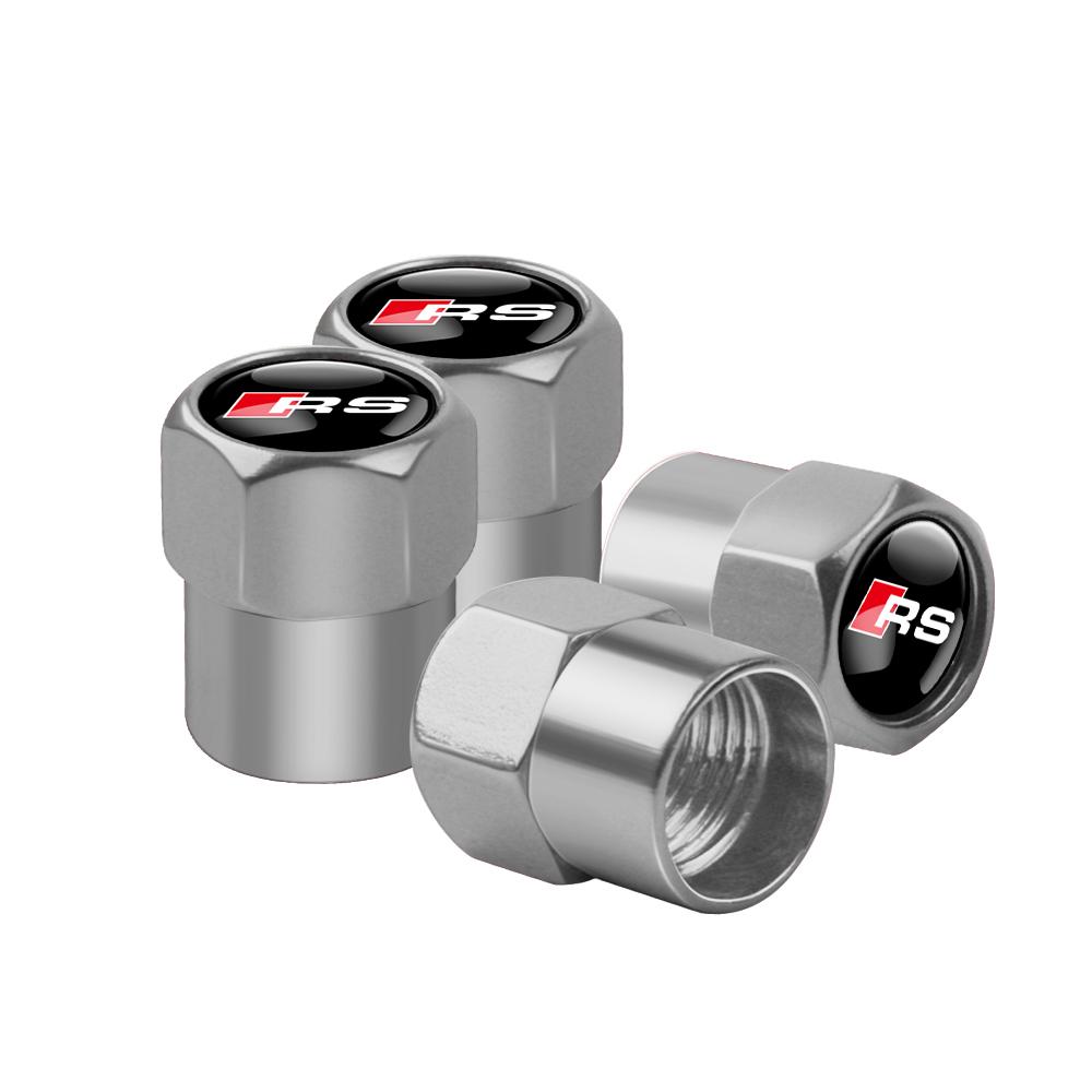 For Audi 8P Aluminum Car Tire Valve Caps Auto Truck Motocycle Bike Tyre Wheel Stem Air Valve Dust Cover For Audi S RS A3 8P S3 A4 B8 B7 A6