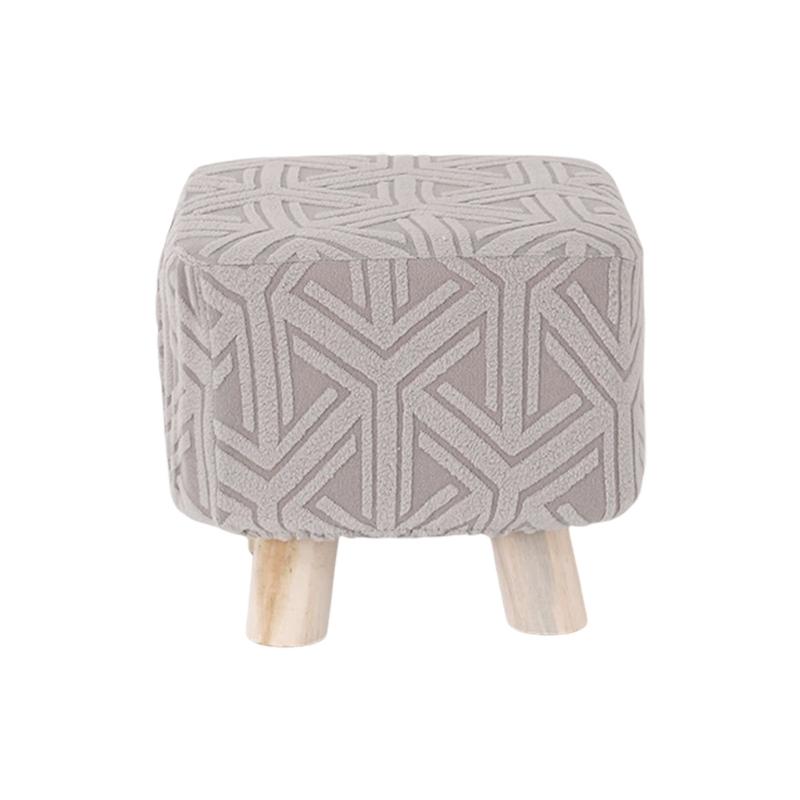 Stretchable Square Footrest Foot Stool Slipcover Elastic Bottom Furniture Protector Polyester Fabric