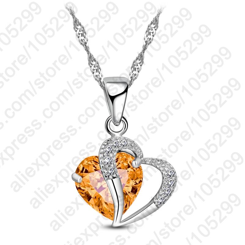 9 Color Cubic Zirconia Fashion 925 Sterling Silver Drop Earrings Necklaces Jewelry Sets Classic Wedding Dress For Women