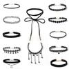 Minimalistisches europäisches & amerikanisches Lolita Spitzen Choker Halskettenset für Damen
