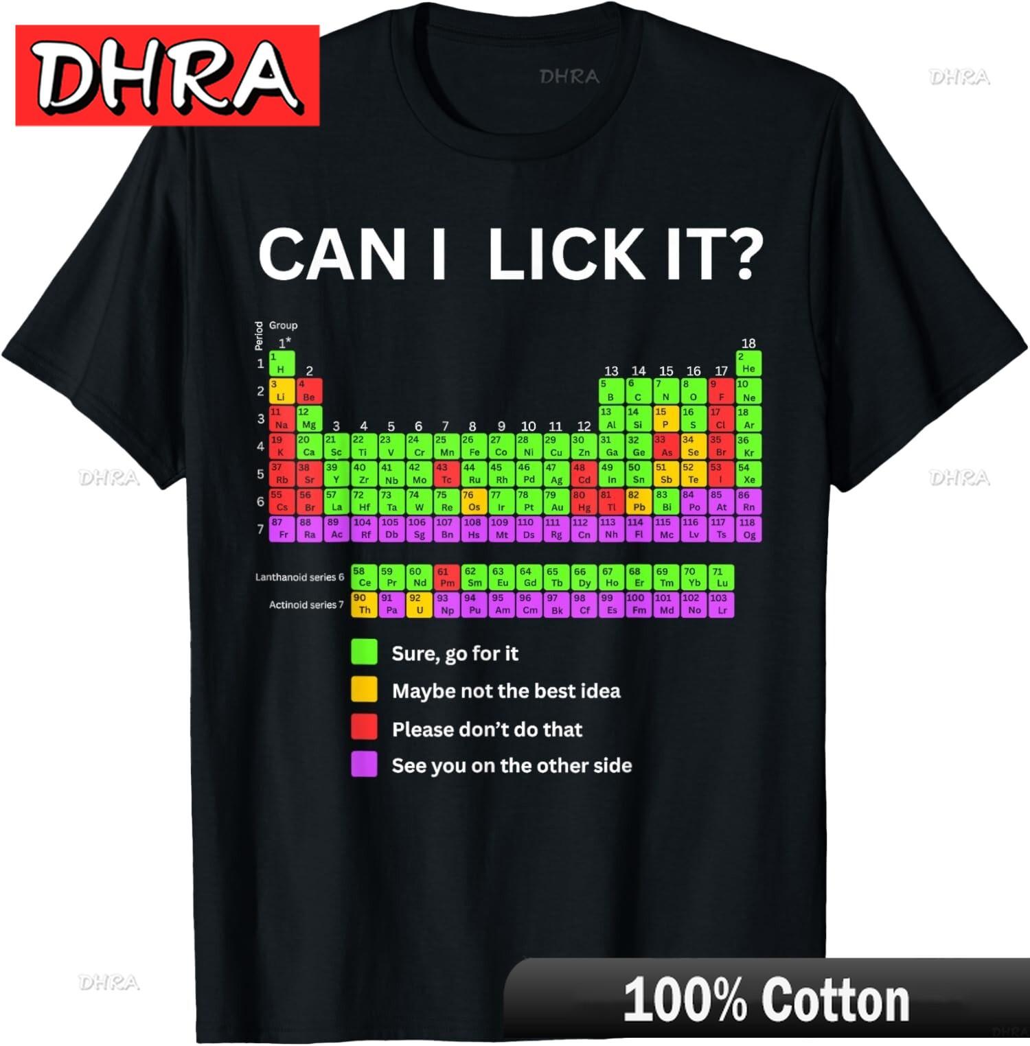 

Can I Lick It Periodic Table Student Teacher School Unisex TShirt Urban Graphic Tees Casual Cute Funny TShirts Tshirts Women 4XL