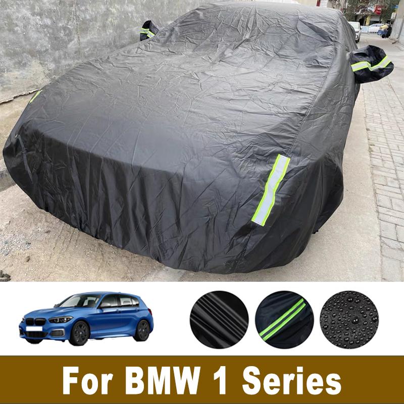 For BMW 1 Series Black Car Covers Outdoor Waterproof Dustproof Sun Rain Snow Protection Thick Oxford Cloth Full Outer Cover