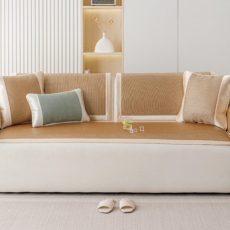 New Rattan Mat Sofa Cushion Summer Summer Mat Cushion One Piece Cold Sofa Seat Cushion Cover Towel
