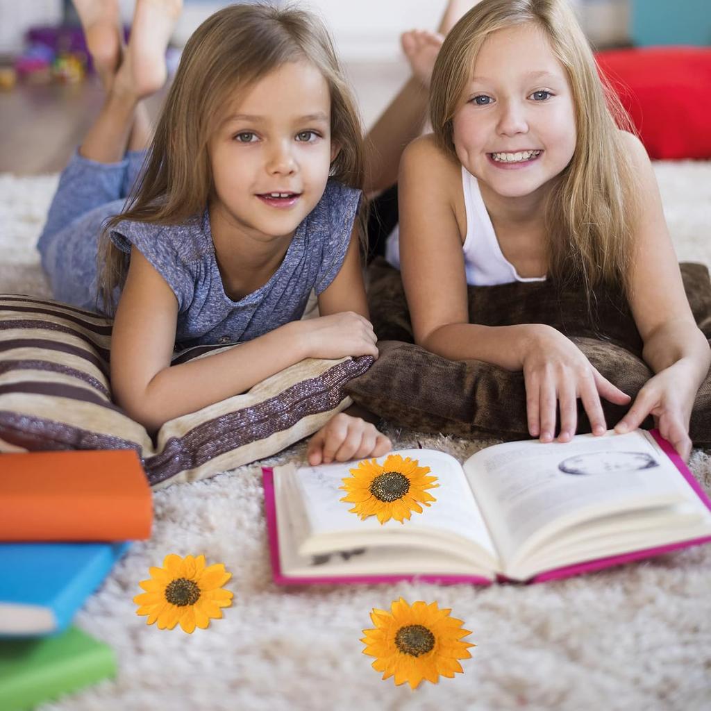 Roowest 24 Pcs Dried Pressed Flowers for Resin Fall Dried Sunflowers Dried Sunflower Petals for Jewelry Candle Soap Making DIY Art Craft Scrapbooking