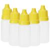 50Pcs 10ml Eye Liquid Bottle Portable Squeezable Empty Eye Drops Container with Plugs LidYellow