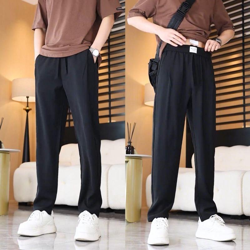 Men Straight Pants Fashion Korean Loose Suit Trousers Casual Draped Baggy Wide Pant Male Streetwear