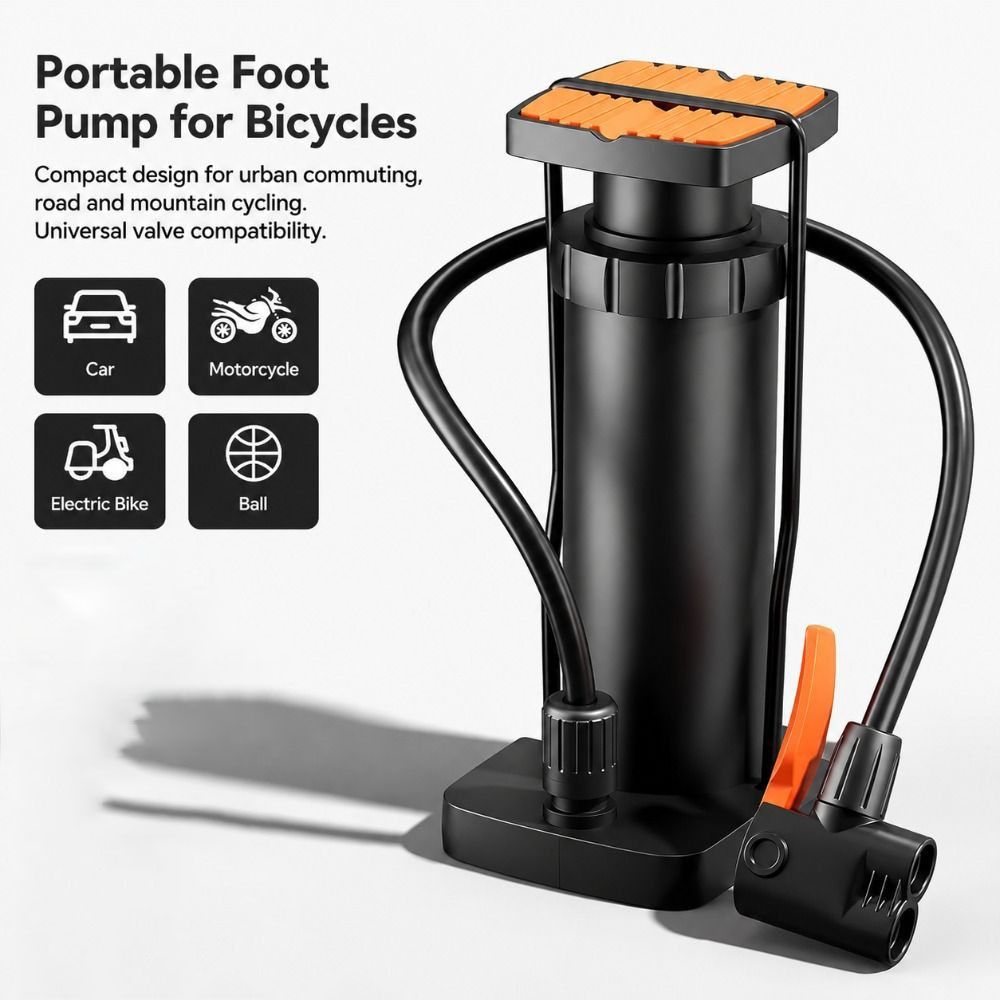 Portable Foot Air Pump High Pressure Bike Floor Pump New Bicycle Tire Pump Motorcycle Tires