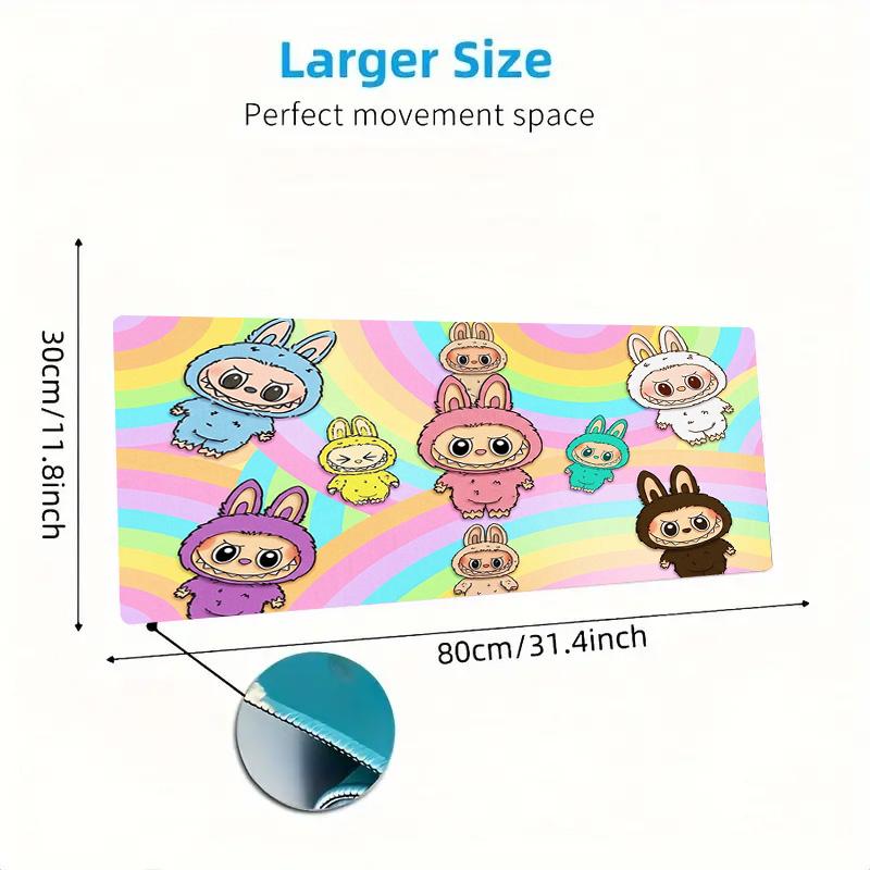 Kawaii Bubu Color Mouse Pad Large Gaming Table Cushion Non-slip Laptop Tablet Big Mousepad XXL Mat Mini PC Playmat With Lock edge