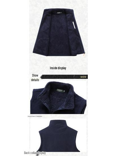 Men's Plus Velvet Outdoor Fleece Vest - Thickened Gilet for Autumn and Winter Sports, Casual Running, and Fishing