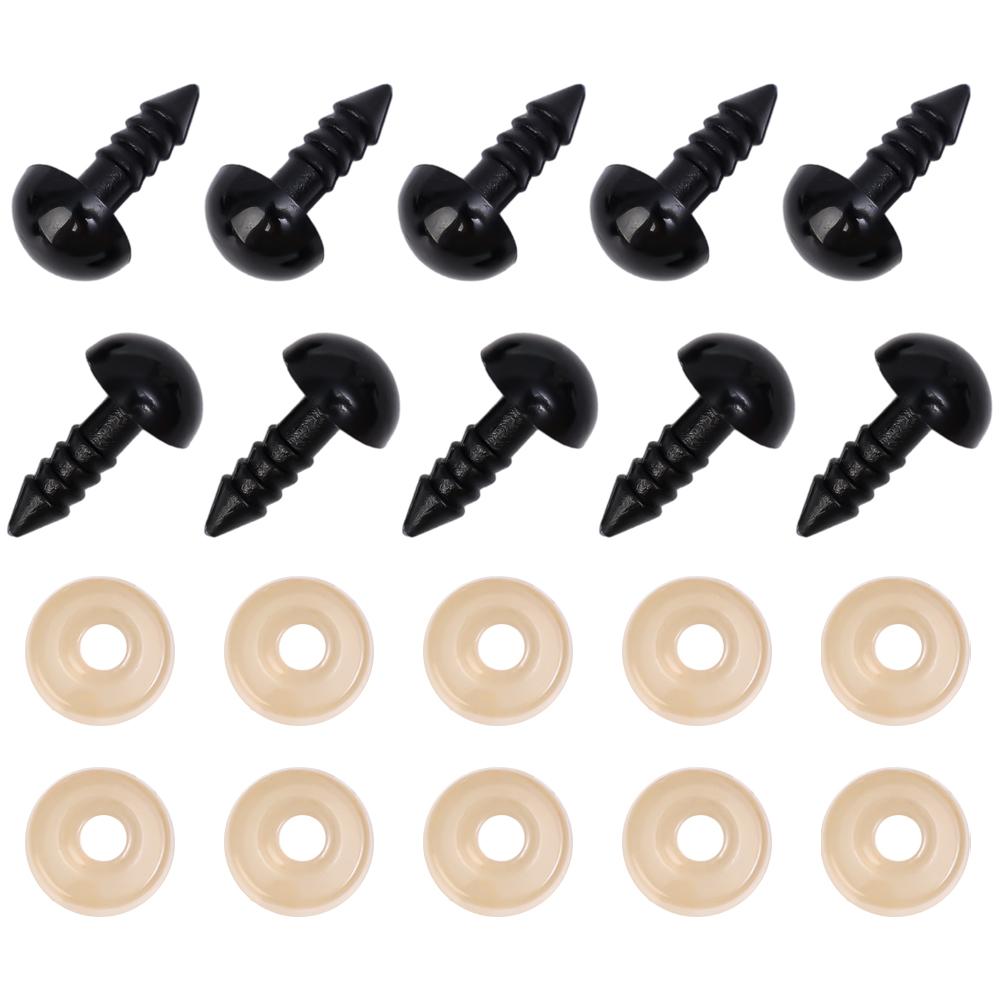

Doll Eye Accessories Wholesale Black Plastic Crafts Screw Eye Decoration 6/8/10mm DIY Set Teddy Bear Doll Decoration Accessories 10pcs