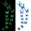12 Set Modern Style 3D Glow-in-the-Dark Butterfly Wall Stickers Reusable High Gloss Plastic Animal Theme for Kids Room Decor