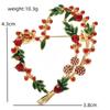 Wuli&baby Beautiful Fruits Heart Brooches For Women Unisex 2-color Enamel French Style Love Party Office Brooch Pins Gifts