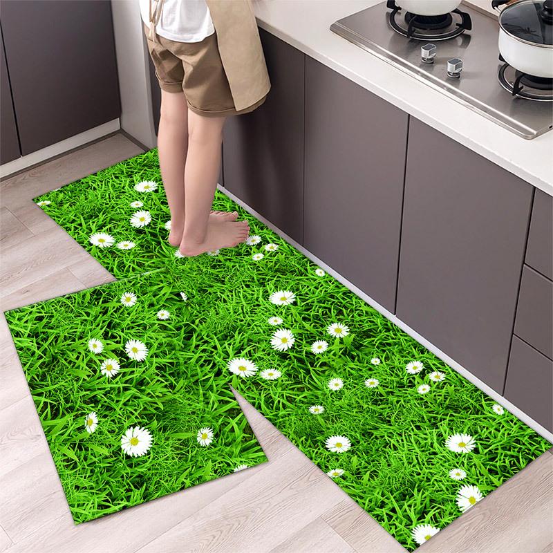 Kitchen Rugs Print Non-Slip Thick Cushioned Kitchen Mat Comfort Standing Mat for Kitchen