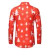 Men Casual Snowflakes Christmas Deer Printed Christmas Shirt Top Blouse