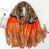 Thin Fashion Aztec Paisley Floral Tassel Viscose Shawl Scarf High Quality Wrap Pashmina Stole Bufandas Muslim Hijab 180*90Cm