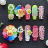 Glossy Hand Paint Thickness Acrylic Handmade Nail Sets 10PCS Multicolor Luxurious Gorgeous UV Gel Carved Artificial Manicure Art
