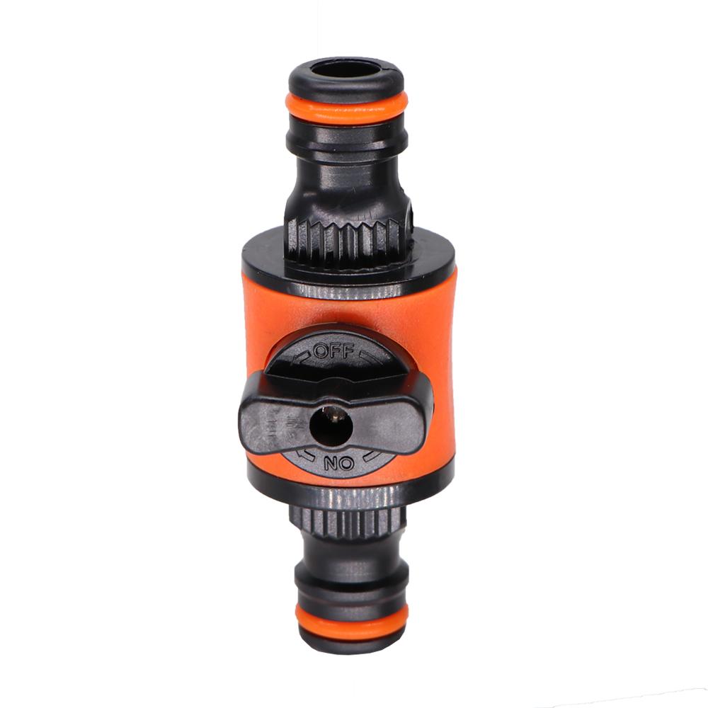 2PCS 16MM Equal Garden Hose Shut Off Valve Fitting Plastic Tubing Tap Adapter Quick Joint for Watering Irrigation Car Wash