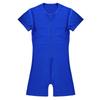 Men's One Piece Short Sleeve Front Zipper Leotard Bodysuit Wrestling Singlet Jumpsuit Romper