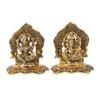 Laxmi Ganesh Set Idol Schauobjekt Metall Vergoldet Lakshmi Ganesha Idole für Diwali Geschenke Puja (Set 1)