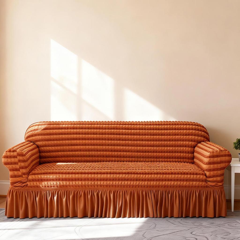 Marke Bird Koreanische Spitze Rüschen Bubble-Gaze Rutschfester Sofabezug, Vollständiger elastischer Wickel, Einfarbig, Koreanischer Stil.