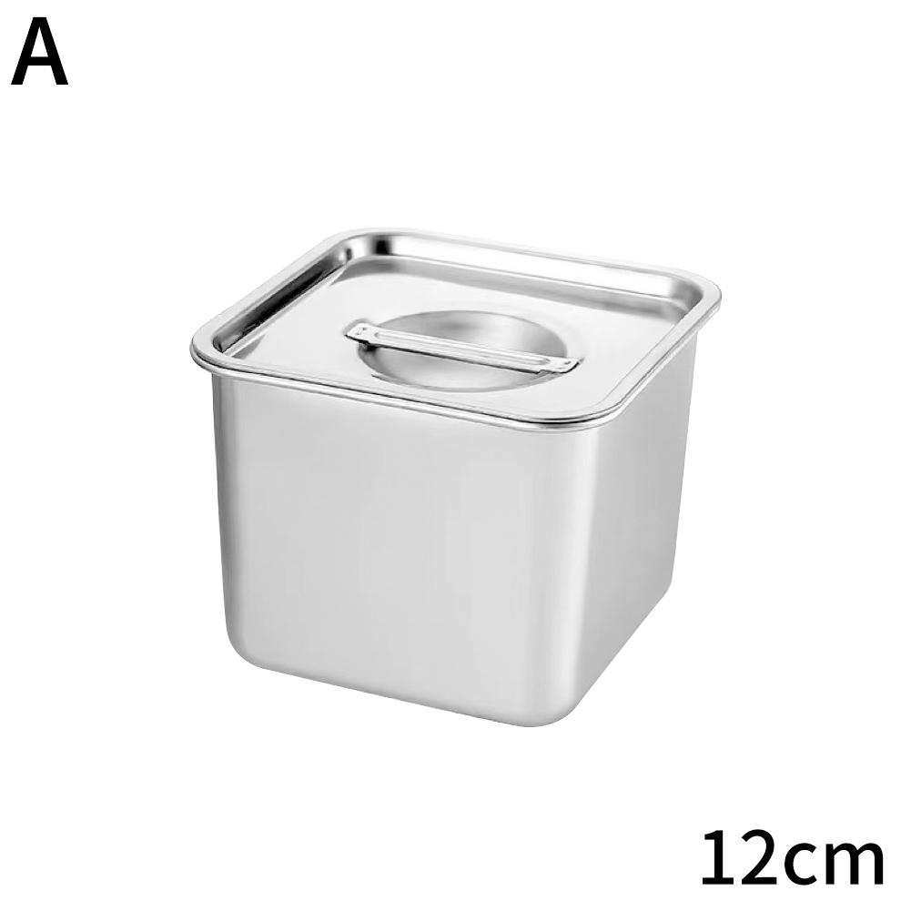 Square Basin Rectangle Tray Basin With Lid GN Pan Stainless Steel Food Pan Chafing Buffet Restaurant Milk Tea Shop Seasoning Box