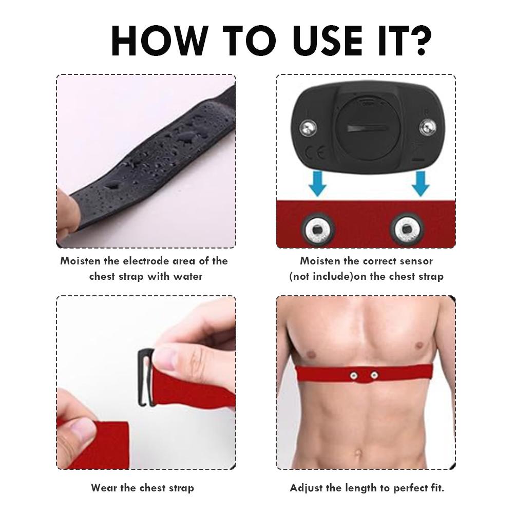 1Pc Heart Rate Monitor Strap Replacement Compatible with Wahoo Tick Garmin Magene Sensor Band Belt Polar H7 H9 H10 Coospo