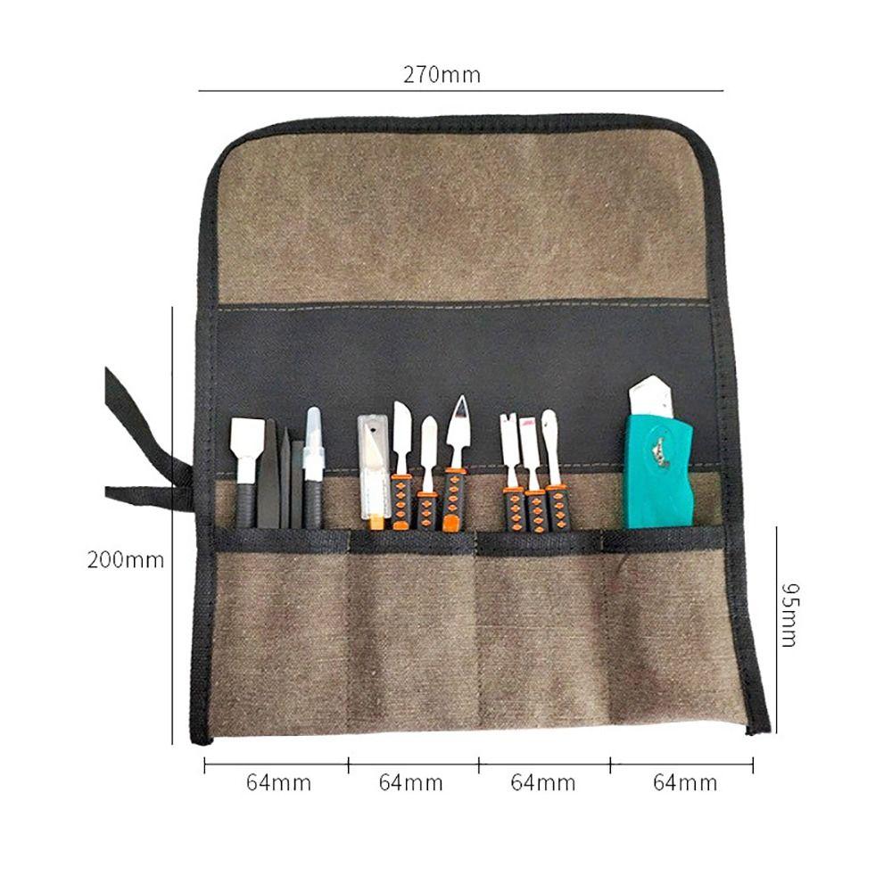1Pcs Oxford Cloth Roll Up Tool Bag Multiple Pocket Screwdrivers Drills Wrench Pouch Multi-Purpose Storage Case Bag Hanging Tool