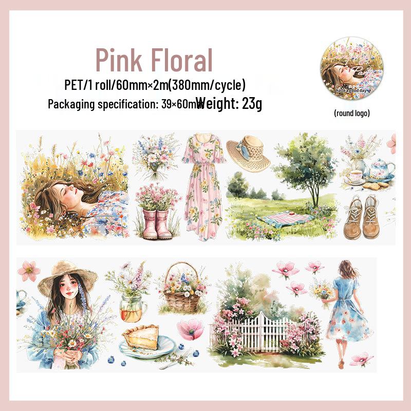 Wunderschönes Tag Washi Tape: Aquarell Camping Party Aufkleber, 6 recycelbare Designs für Reisetagebücher & DIY-Projekte