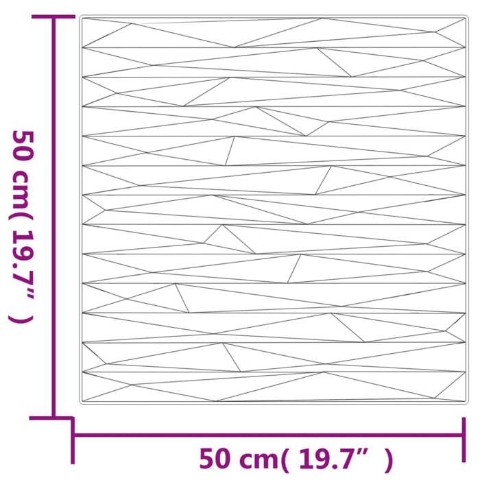 VidaXL Panneaux Muraux 12 pcs, Autocollants Muraux, Papiers Peints, Revêtements Muraux, Décoration de Salon, Noir 50x50 cm 356940