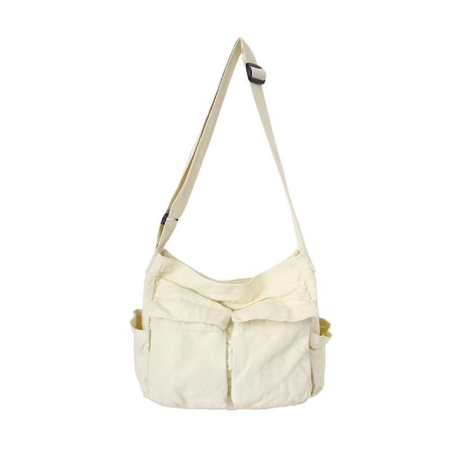 Canvas Messenger Bag Large Hobo Crossbody Bag with Multiple Pockets Canvas Shoulder Tote Bag for Women and Men