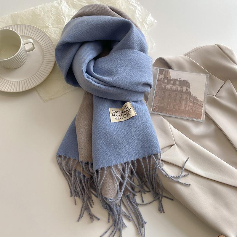 31Colors Fashion Cashmere Scarf for Women Warm Winter Solid Color Double Sided Wraps Neckerchief Poncho Echarpe Pashmina Stoles