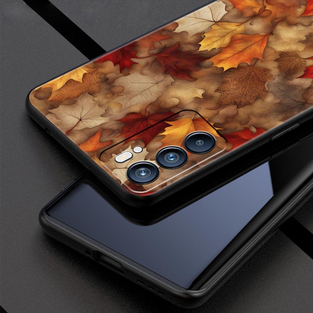 Cartoon Leaf Phone Case For Oppo A17 A31 A54 A57 A78 A79 A98 Find X5 X6 Reno 6 7 8 10 11 12 13 F Pro 5G Soft TPU Cover Funda Bag